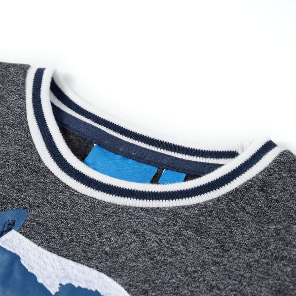 Camisola para criança azul-marinho mesclado 104 - Image 3