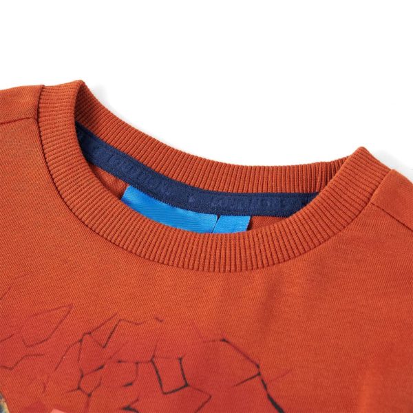 T-shirt de manga comprida para criança ferrugem-claro 128 - Image 3