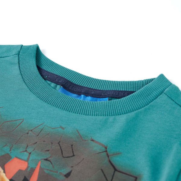 T-shirt de manga comprida para criança ciano-escuro 116 - Image 3