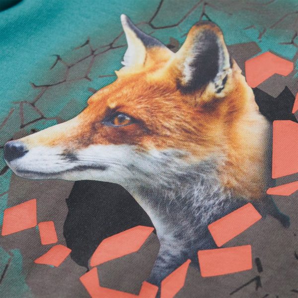 T-shirt de manga comprida para criança ciano-escuro 116 - Image 4