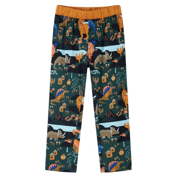 Pijama de manga comprida para criança verde-escuro 104 - Image 4