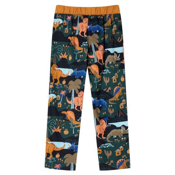 Pijama de manga comprida para criança verde-escuro 104 - Image 5