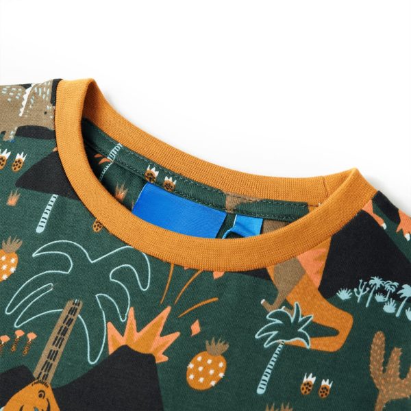 Pijama de manga comprida para criança verde-escuro 104 - Image 6