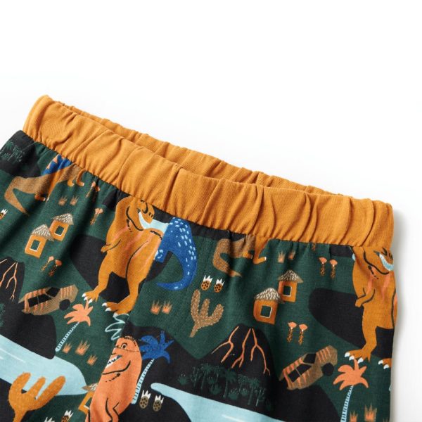 Pijama de manga comprida para criança verde-escuro 104 - Image 7