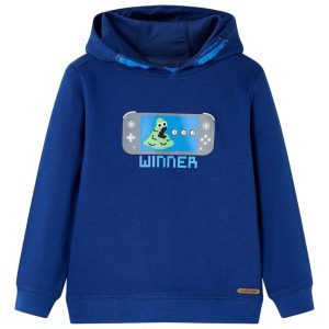Sweatshirt para criança com capuz azul-escuro 116