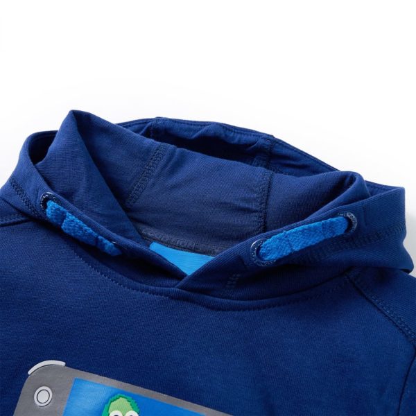 Sweatshirt para criança com capuz azul-escuro 128 - Image 3