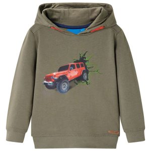 Sweatshirt com capuz para criança cor caqui 104