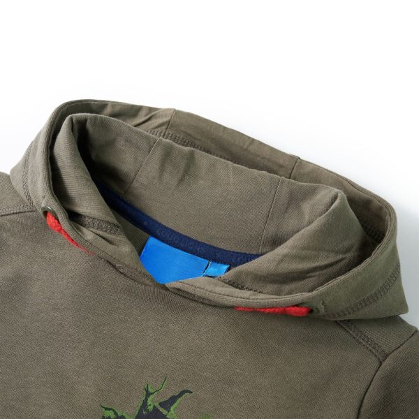 Sweatshirt com capuz para criança cor caqui 128 - Image 3
