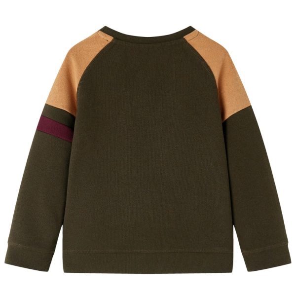 Sweatshirt para criança cor caqui-escuro e camel 128 - Image 2
