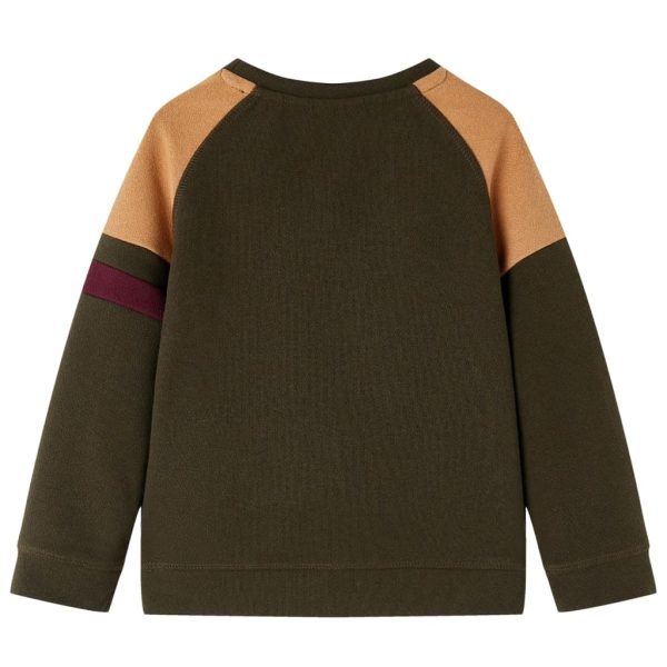 Sweatshirt para criança cor caqui-escuro e camel 140 - Image 2