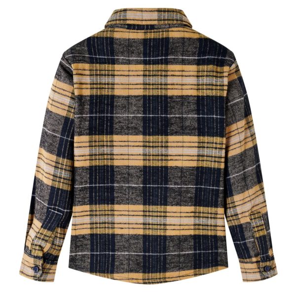 Camisa de xadrez para criança amarelo e preto 92 - Image 2