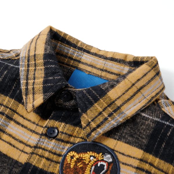 Camisa de xadrez para criança amarelo e preto 104 - Image 3