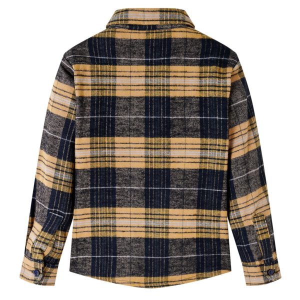 Camisa de xadrez para criança amarelo e preto 116 - Image 2