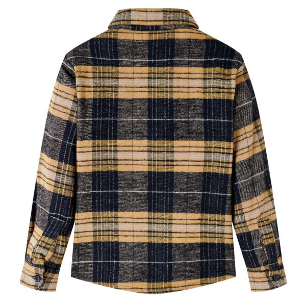 Camisa de xadrez para criança amarelo e preto 140 - Image 2