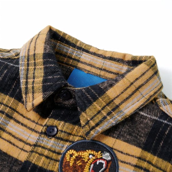 Camisa de xadrez para criança amarelo e preto 140 - Image 3