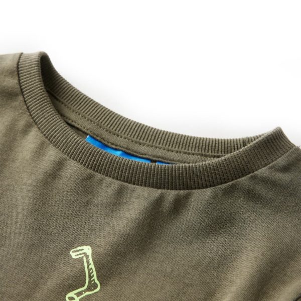 T-shirt de manga comprida para criança caqui 104 - Image 3