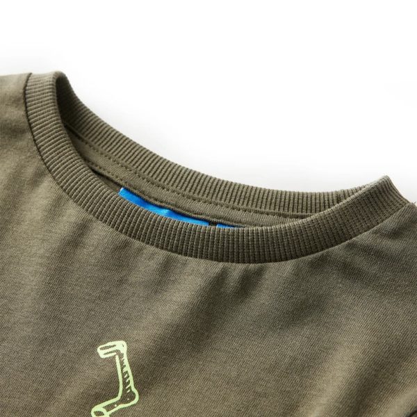 T-shirt de manga comprida para criança caqui 128 - Image 3