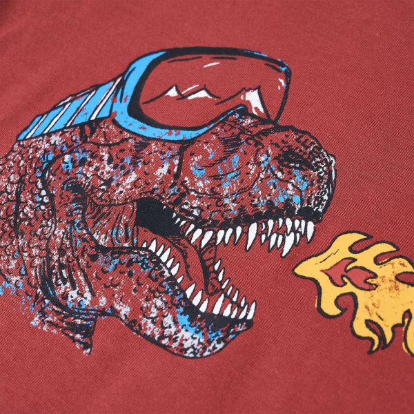 T-shirt de manga comprida para criança vermelho queimado 104 - Image 4
