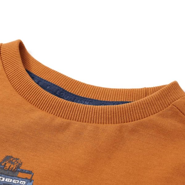 T-shirt de manga comprida para criança ocre-escuro 140 - Image 3