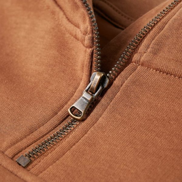 Sweatshirt para criança com capuz e meio fecho antracite/conhaque 92 - Image 4