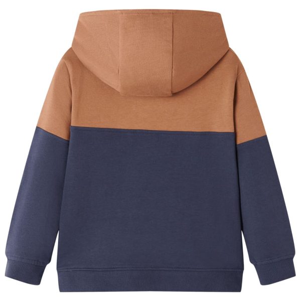 Sweatshirt para criança com capuz e meio fecho antracite/conhaque 104 - Image 2