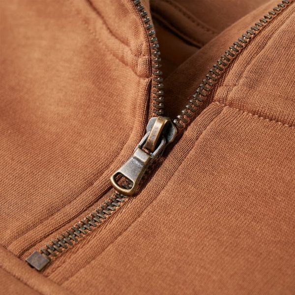 Sweatshirt para criança com capuz e meio fecho antracite/conhaque 128 - Image 4