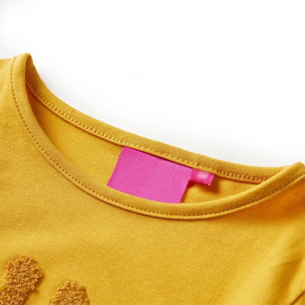 T-shirt de manga comprida para criança ocre-escuro 140 - Image 3