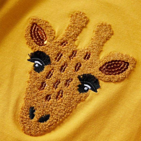 T-shirt de manga comprida para criança ocre-escuro 140 - Image 4