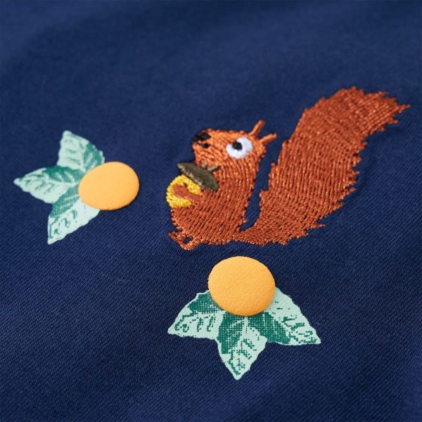 T-shirt de manga comprida para criança azul-marinho 128 - Image 4