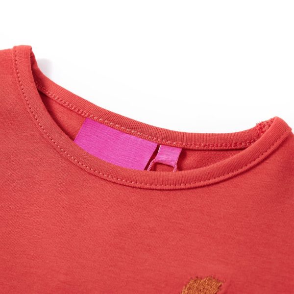 T-shirt de manga comprida para criança vermelho-queimado 116 - Image 3