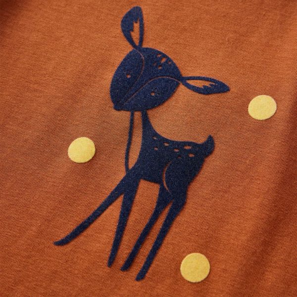 T-shirt de manga comprida para criança cor conhaque 116 - Image 4