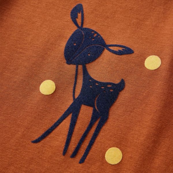 T-shirt de manga comprida para criança cor conhaque 104 - Image 4
