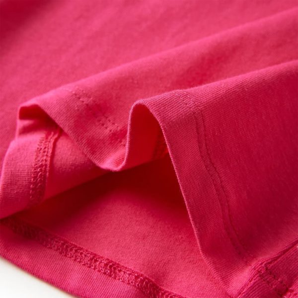 T-shirt de manga comprida para criança rosa-choque 92 - Image 7