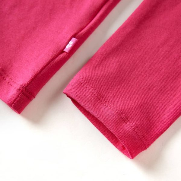 T-shirt de manga comprida para criança rosa-choque 128 - Image 6