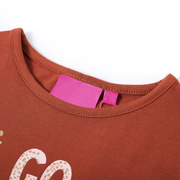 T-shirt de manga comprida para criança cor conhaque 104 - Image 3