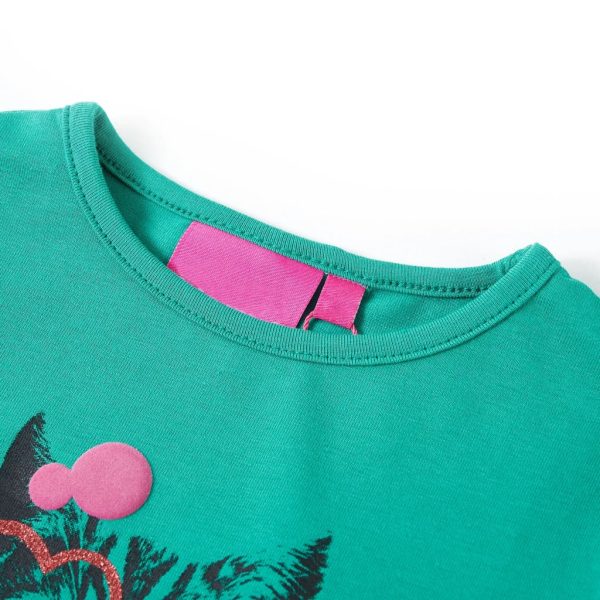 T-shirt de manga comprida para criança verde-brilhante 92 - Image 3
