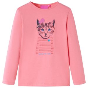 T-shirt de manga comprida para criança rosa 92