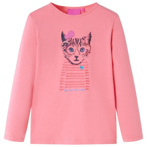 T-shirt de manga comprida para criança rosa 92