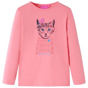 T-shirt de manga comprida para criança rosa 116