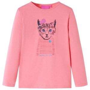 T-shirt de manga comprida para criança rosa 128