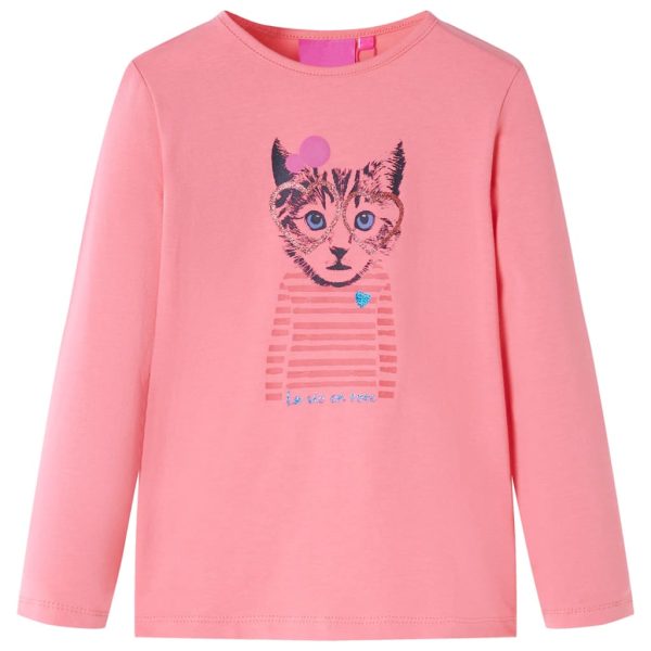 T-shirt de manga comprida para criança rosa 140
