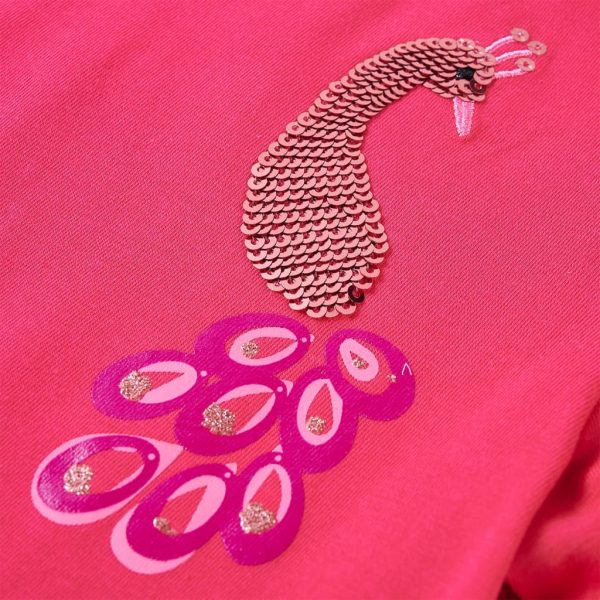 T-shirt de manga comprida para criança rosa-choque 92 - Image 4