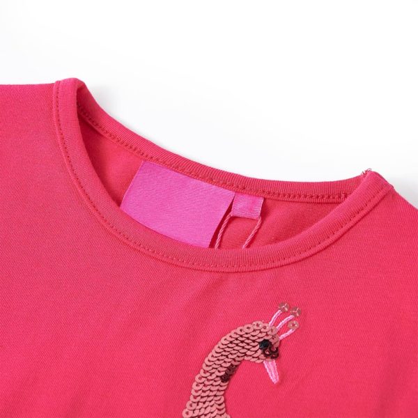 T-shirt de manga comprida para criança rosa-choque 128 - Image 3