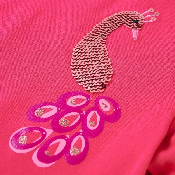 T-shirt de manga comprida para criança rosa-choque 128 - Image 4
