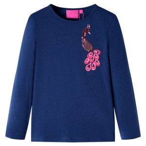 T-shirt de manga comprida para criança azul marinho 92