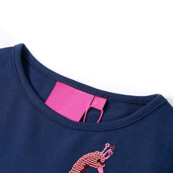 T-shirt de manga comprida para criança azul marinho 92 - Image 3
