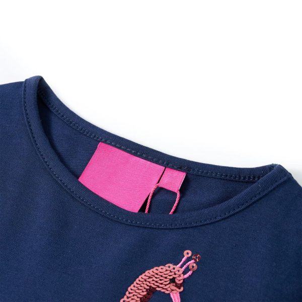 T-shirt de manga comprida para criança azul marinho 128 - Image 3