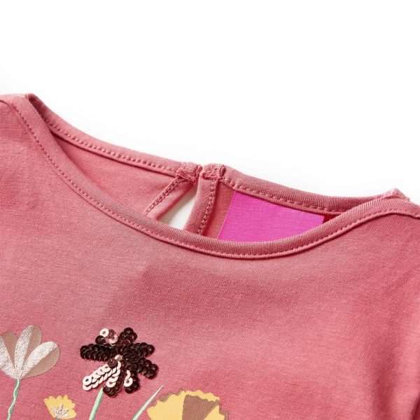 T-shirt de manga comprida para criança rosa-velho 116 - Image 3