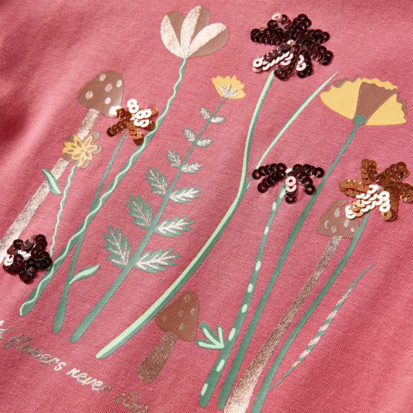 T-shirt de manga comprida para criança rosa-velho 116 - Image 4
