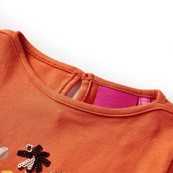 T-shirt de manga comprida para criança laranja-queimado 128 - Image 3